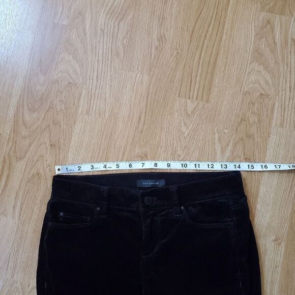 ANN TAYLOR | 'The Skinny' Modern Fit Velvet Pants - size 0 in Black - Picture 7 of 11